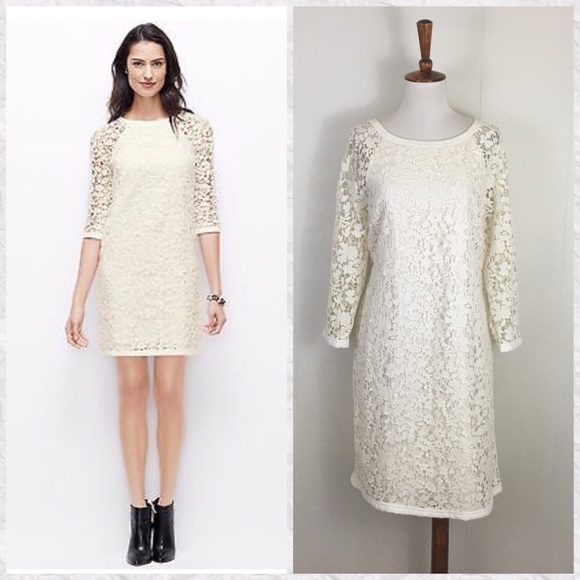 Ann Taylor Dresses & Skirts - Ann Taylor Lace 3/4 Sleeve Shift Dress